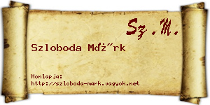 Szloboda Márk névjegykártya